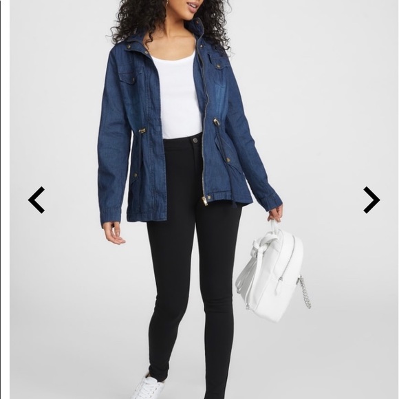 Guess ANDREAH ANORAK Blue Denim JACKET - Picture 3 of 4